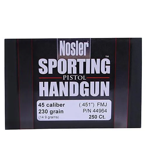 45 Caliber Bullets - Sporting Handgun, 230 Grains, Full Metal Jacket, Per 250