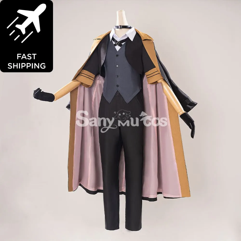 【48H To Ship】Anime Bangu Stray Dog Nakahara Chuuya Classical Black Long Coat Suit Cosplay Costume