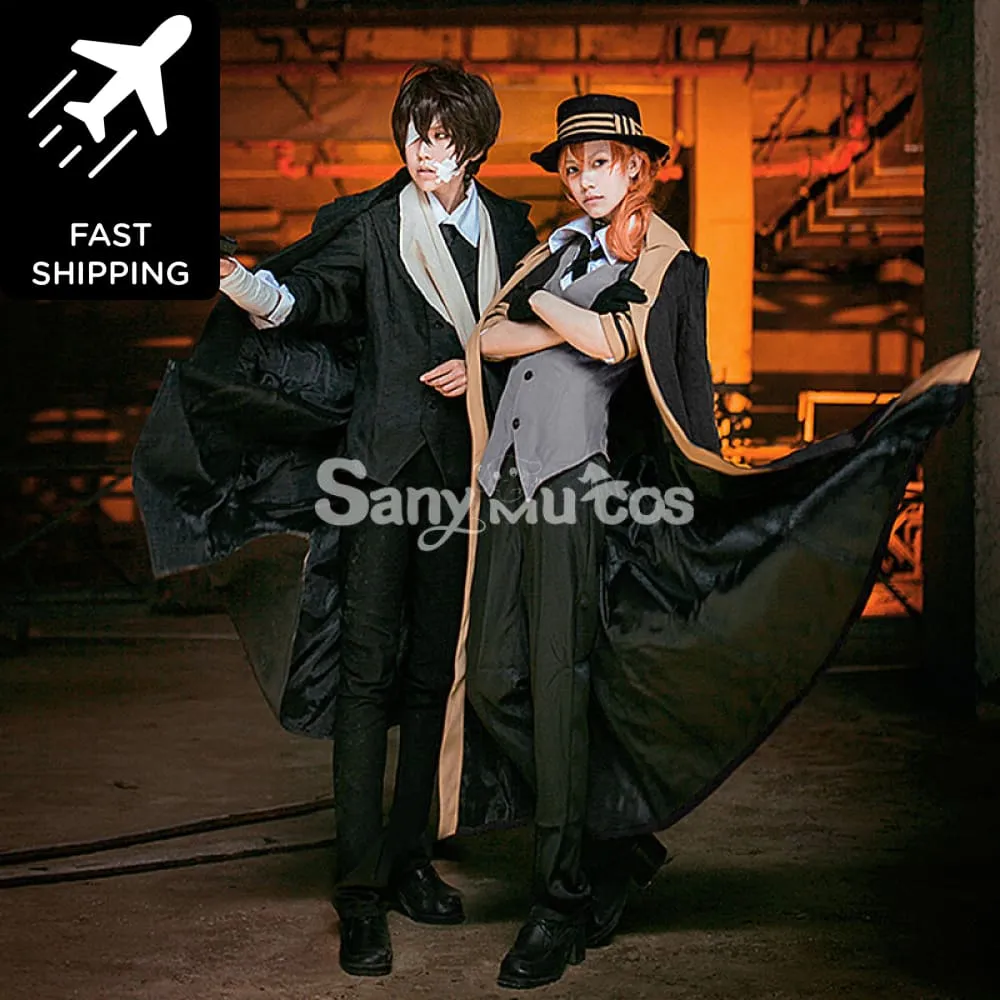【48H To Ship】Anime Bangu Stray Dog Nakahara Chuuya Classical Black Long Coat Suit Cosplay Costume