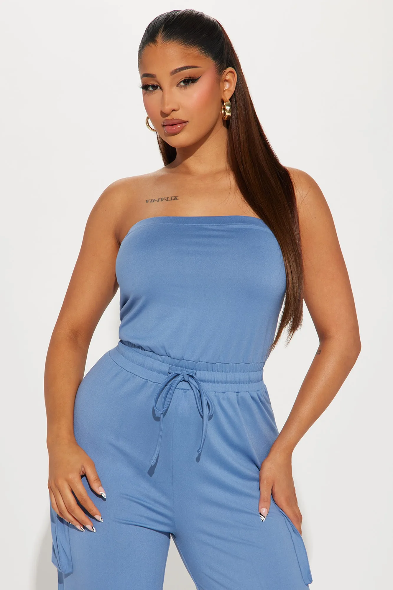 Alex Cargo Jumpsuit - Blue