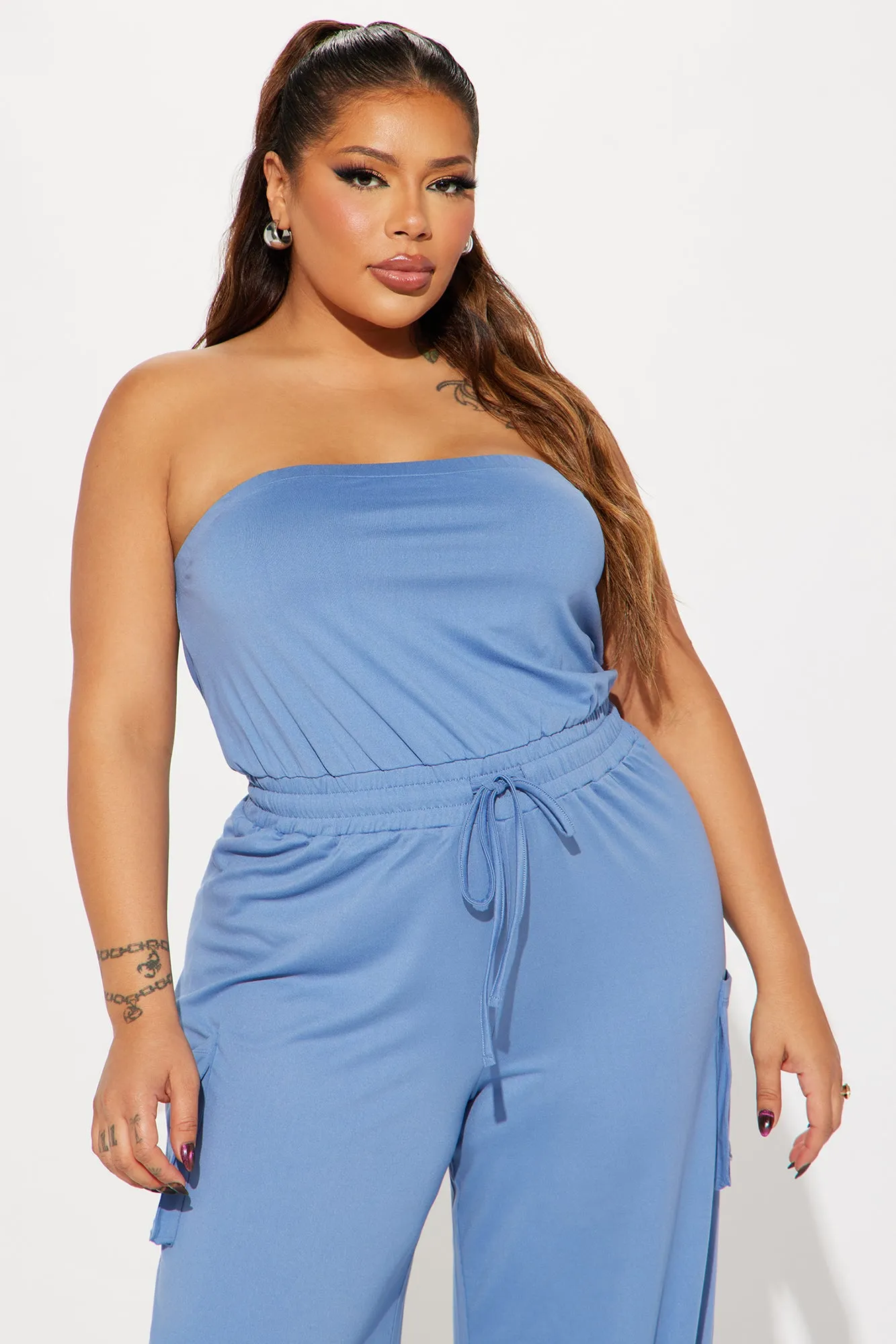 Alex Cargo Jumpsuit - Blue