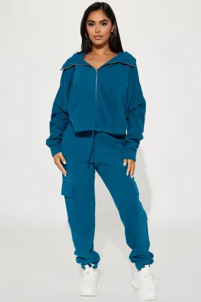 Always At Home Cargo Pant Set - Teal