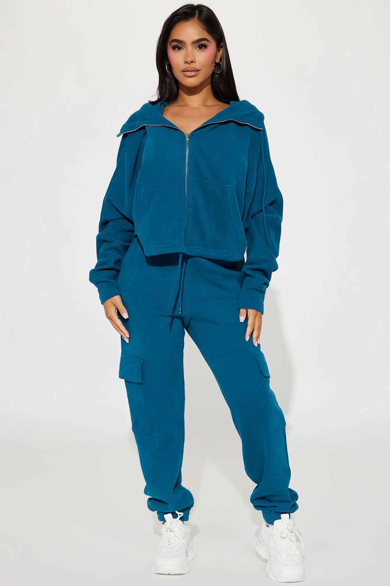 Always At Home Cargo Pant Set - Teal