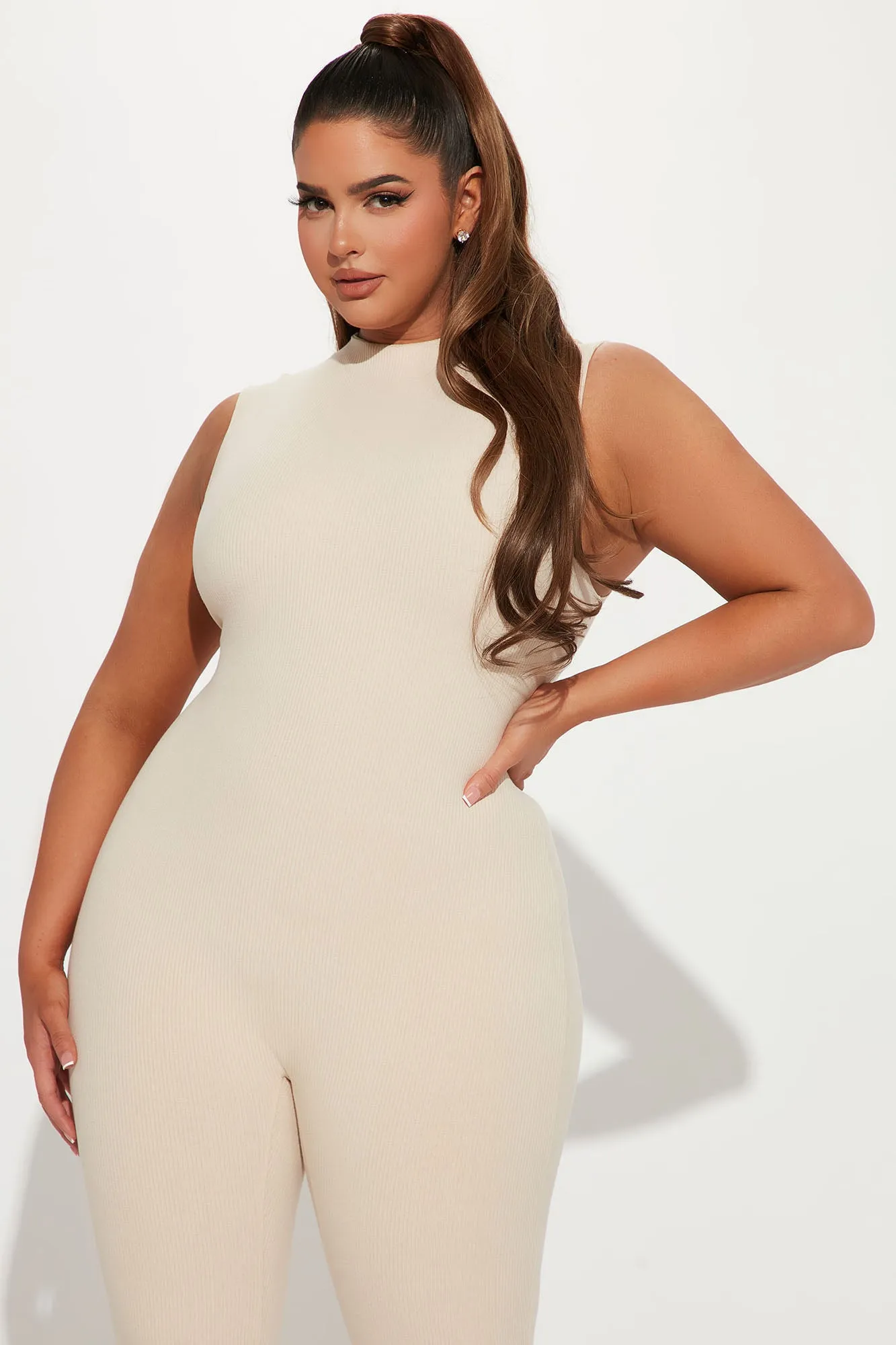 Amber Snatched Jumpsuit - Cream