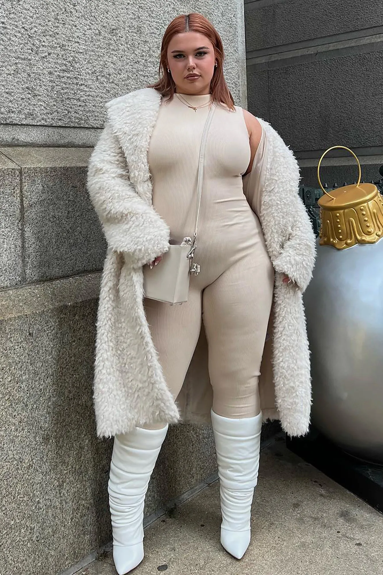 Amber Snatched Jumpsuit - Cream
