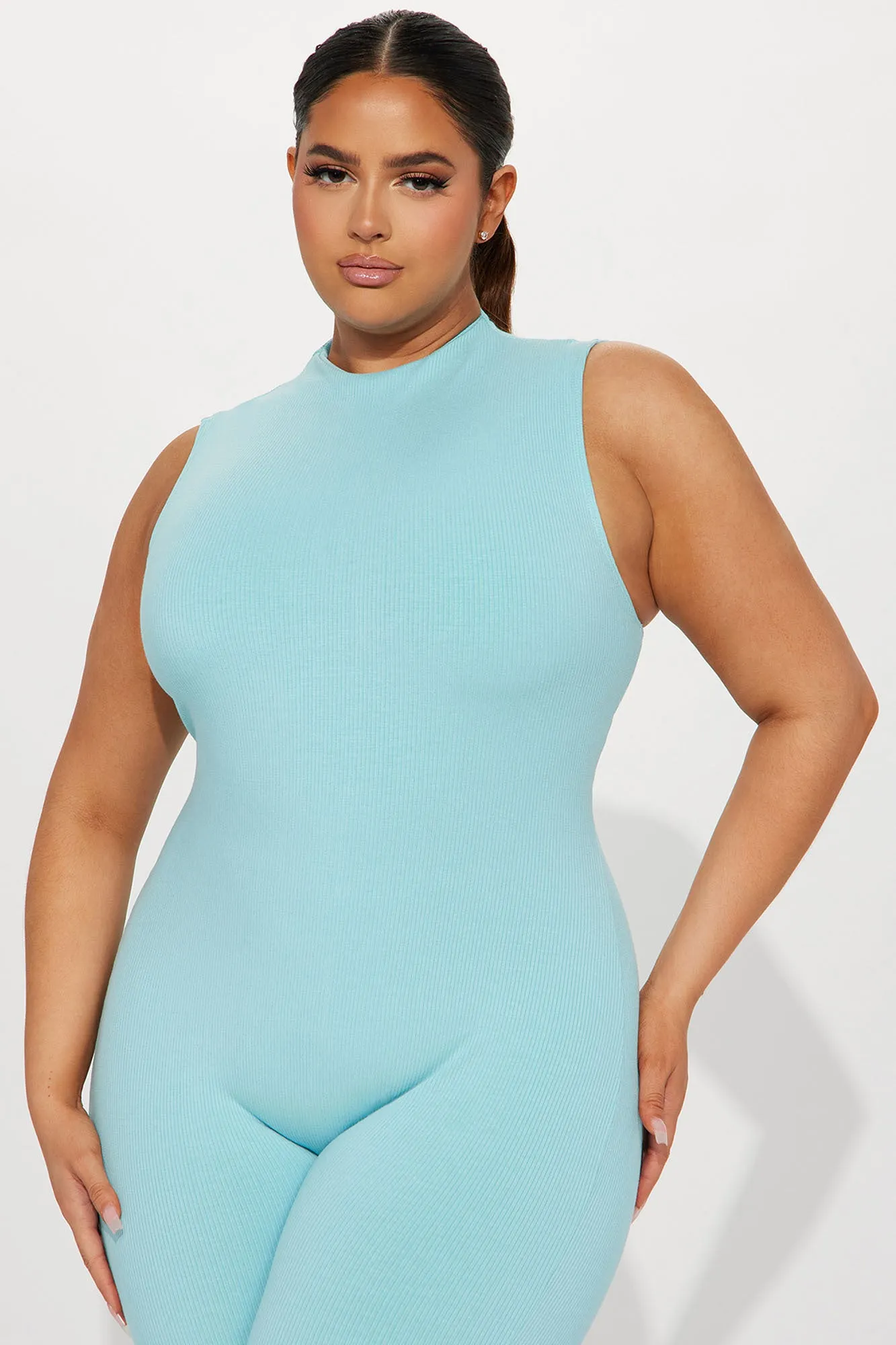 Amber Snatched Jumpsuit - Turquoise