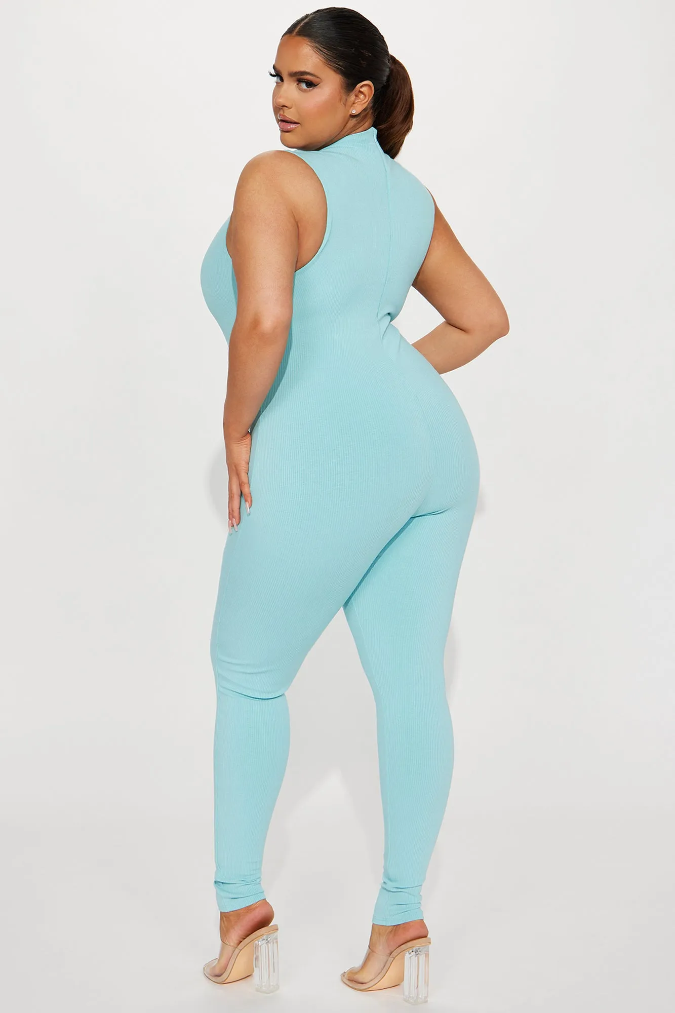 Amber Snatched Jumpsuit - Turquoise