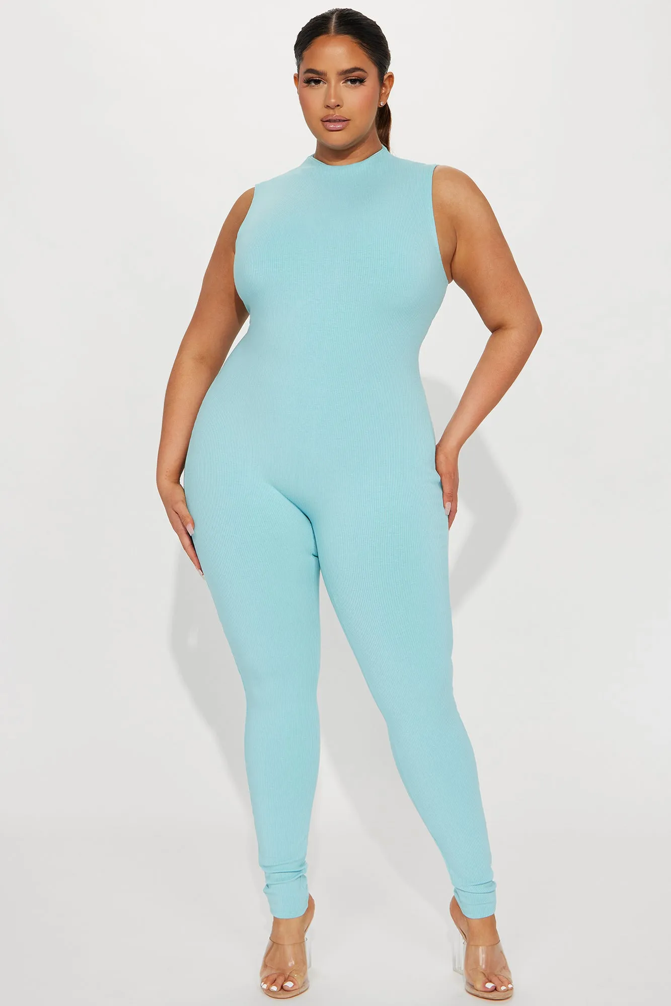 Amber Snatched Jumpsuit - Turquoise