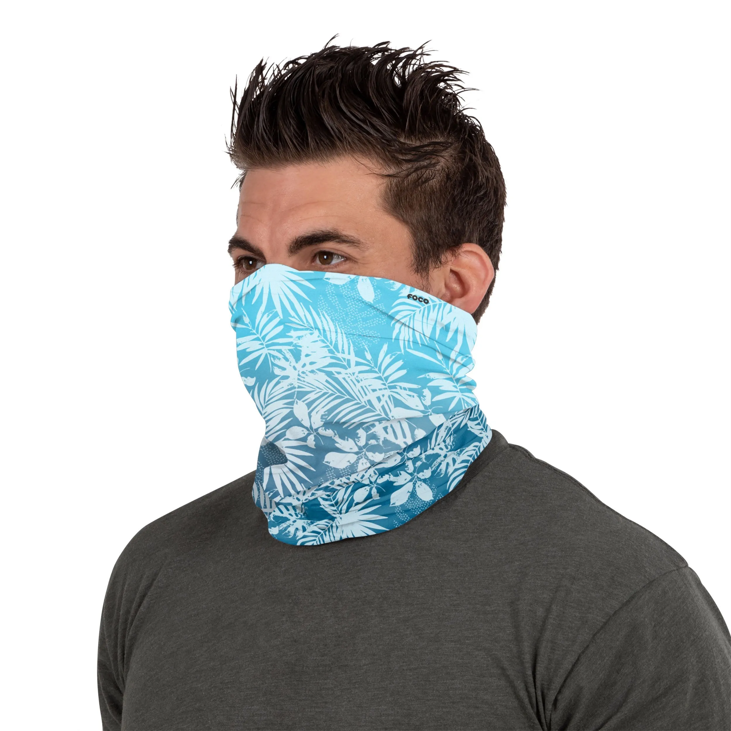 Aqua Floral Gaiter Scarf