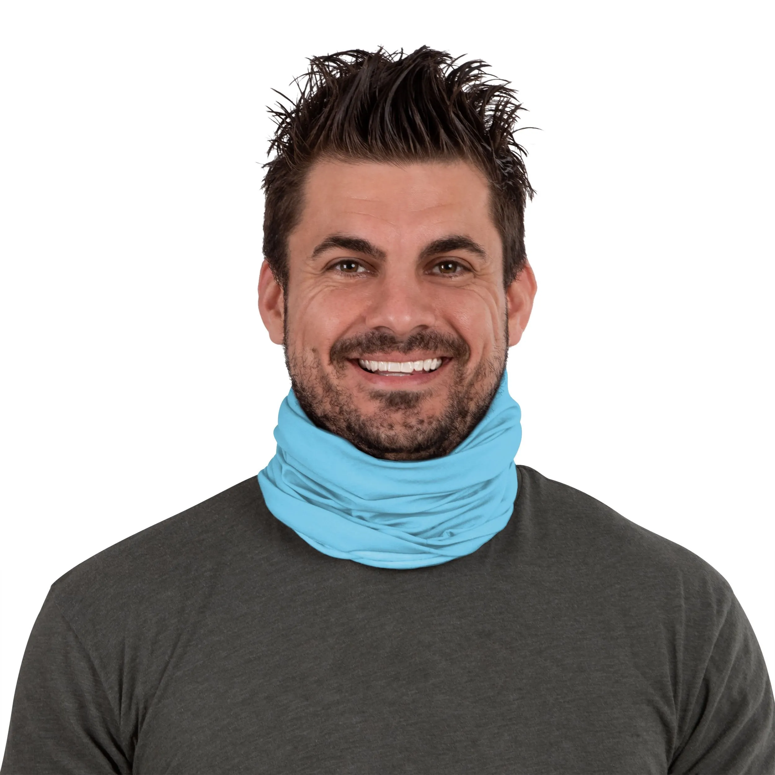 Aqua Floral Gaiter Scarf