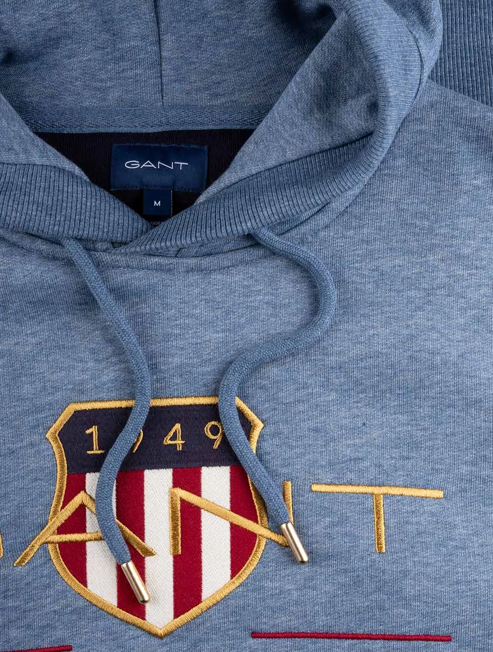 Archive Shield Hoodie Denim Blue Melange