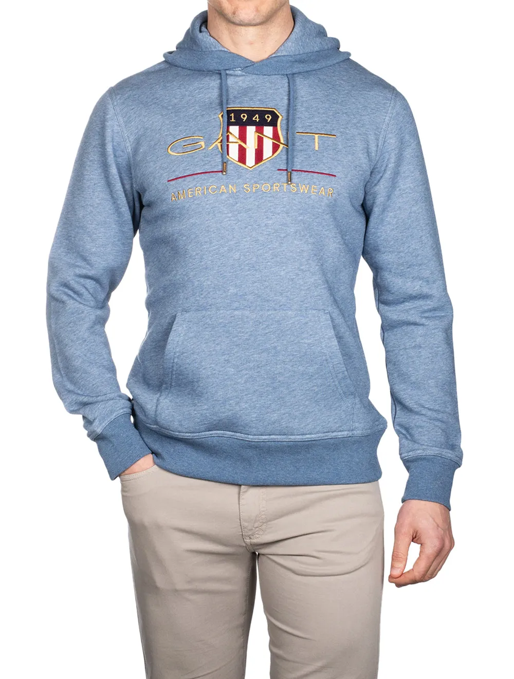Archive Shield Hoodie Denim Blue Melange