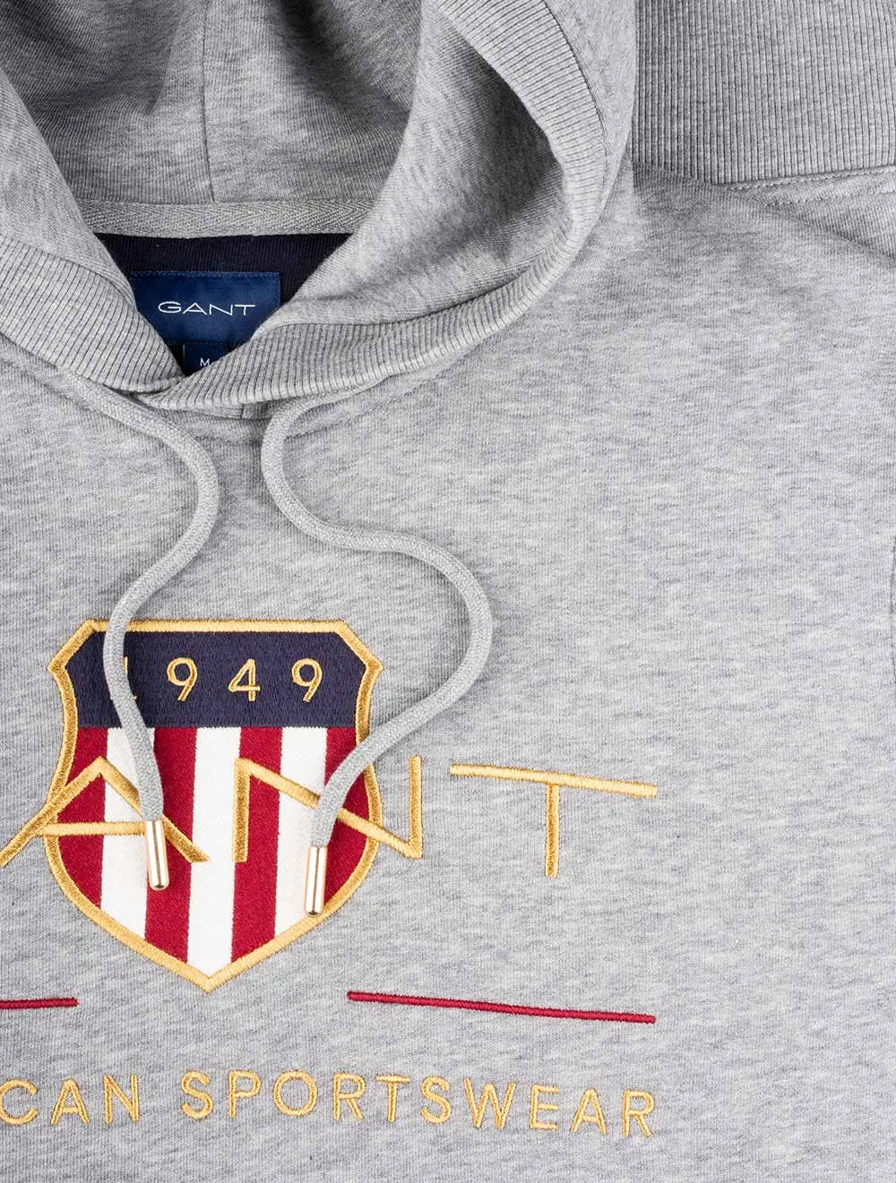 Archive Shield Hoodie Grey Melange