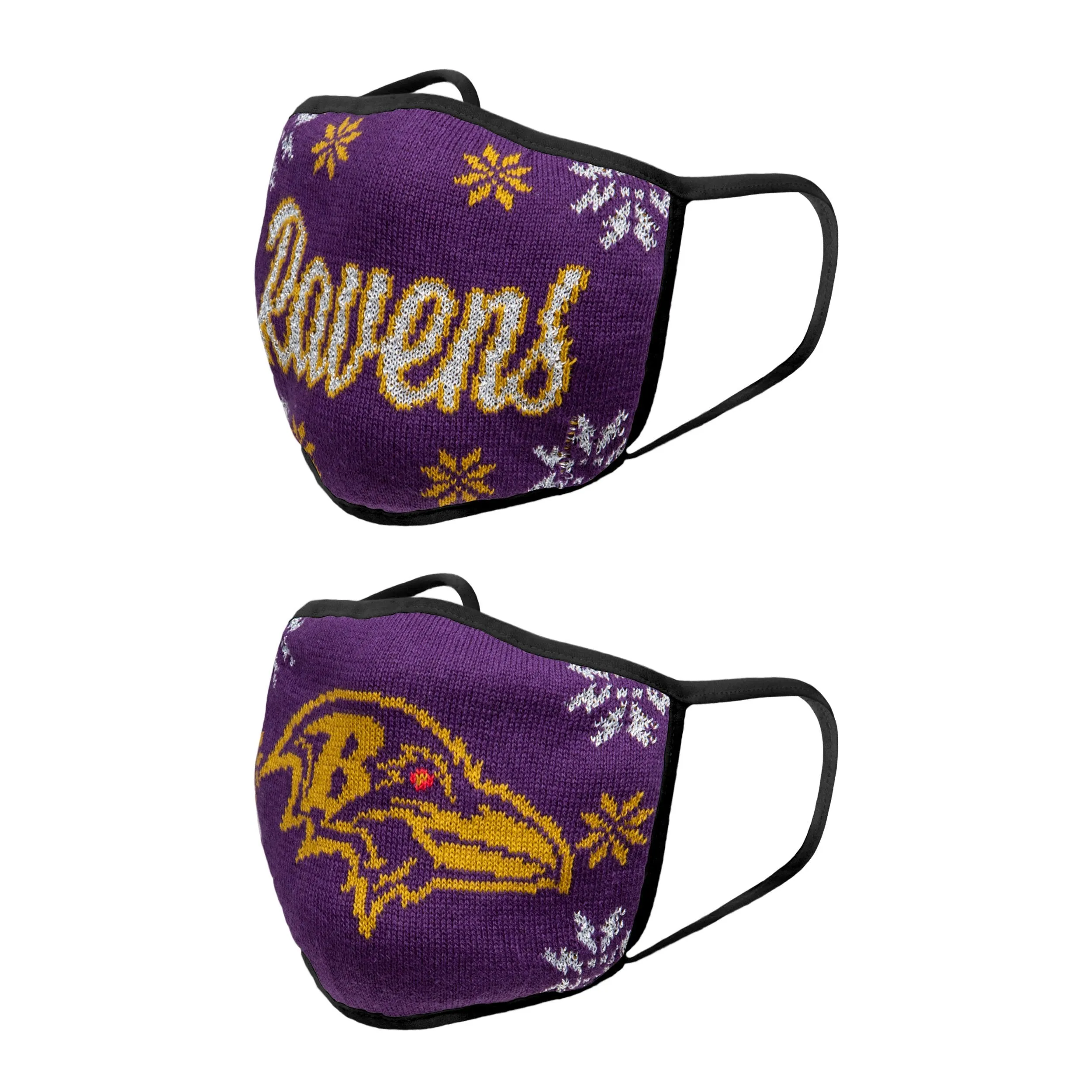 Baltimore Ravens NFL Womens Knit 2 Pack Face Cover