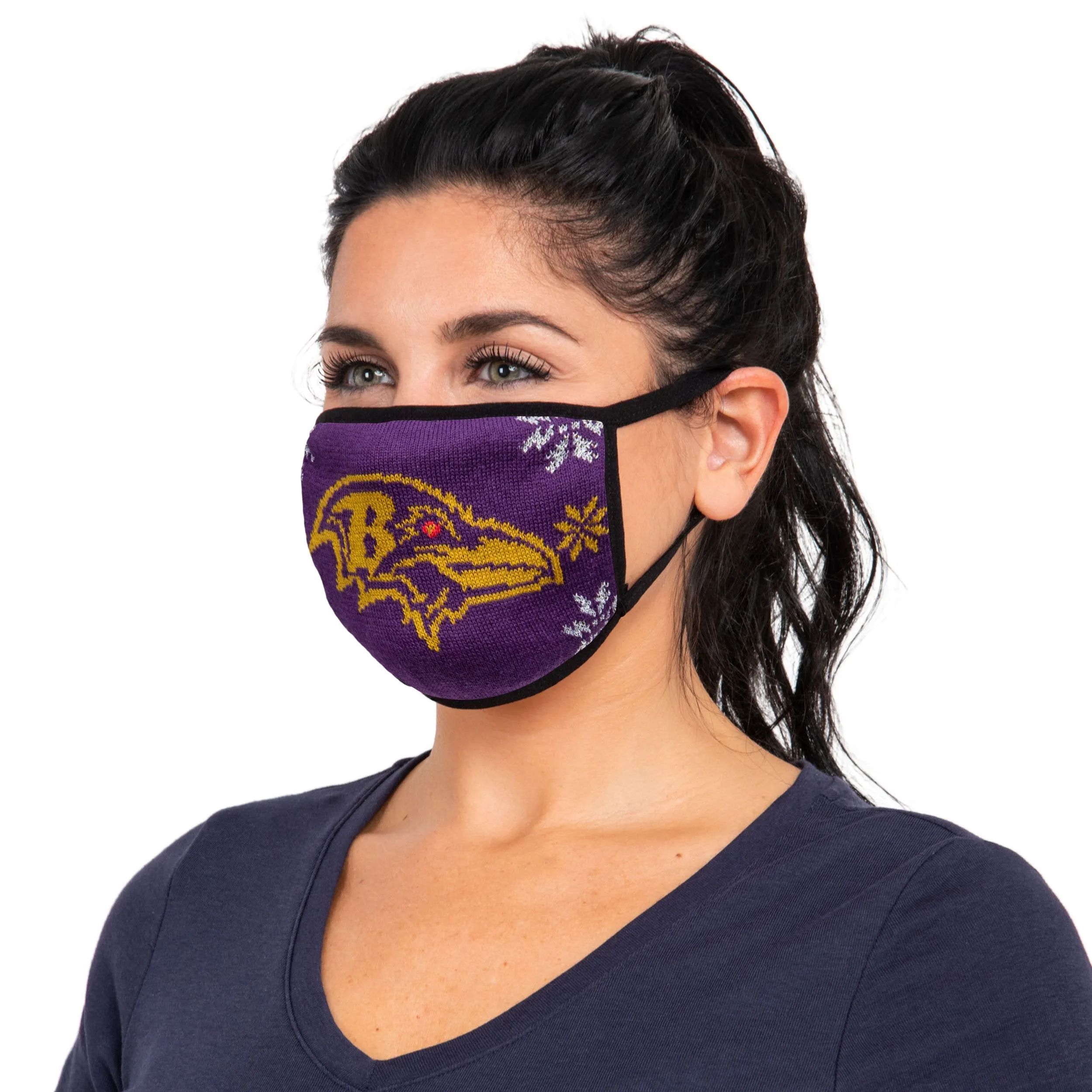 Baltimore Ravens NFL Womens Knit 2 Pack Face Cover