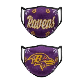 Baltimore Ravens NFL Womens Knit 2 Pack Face Cover