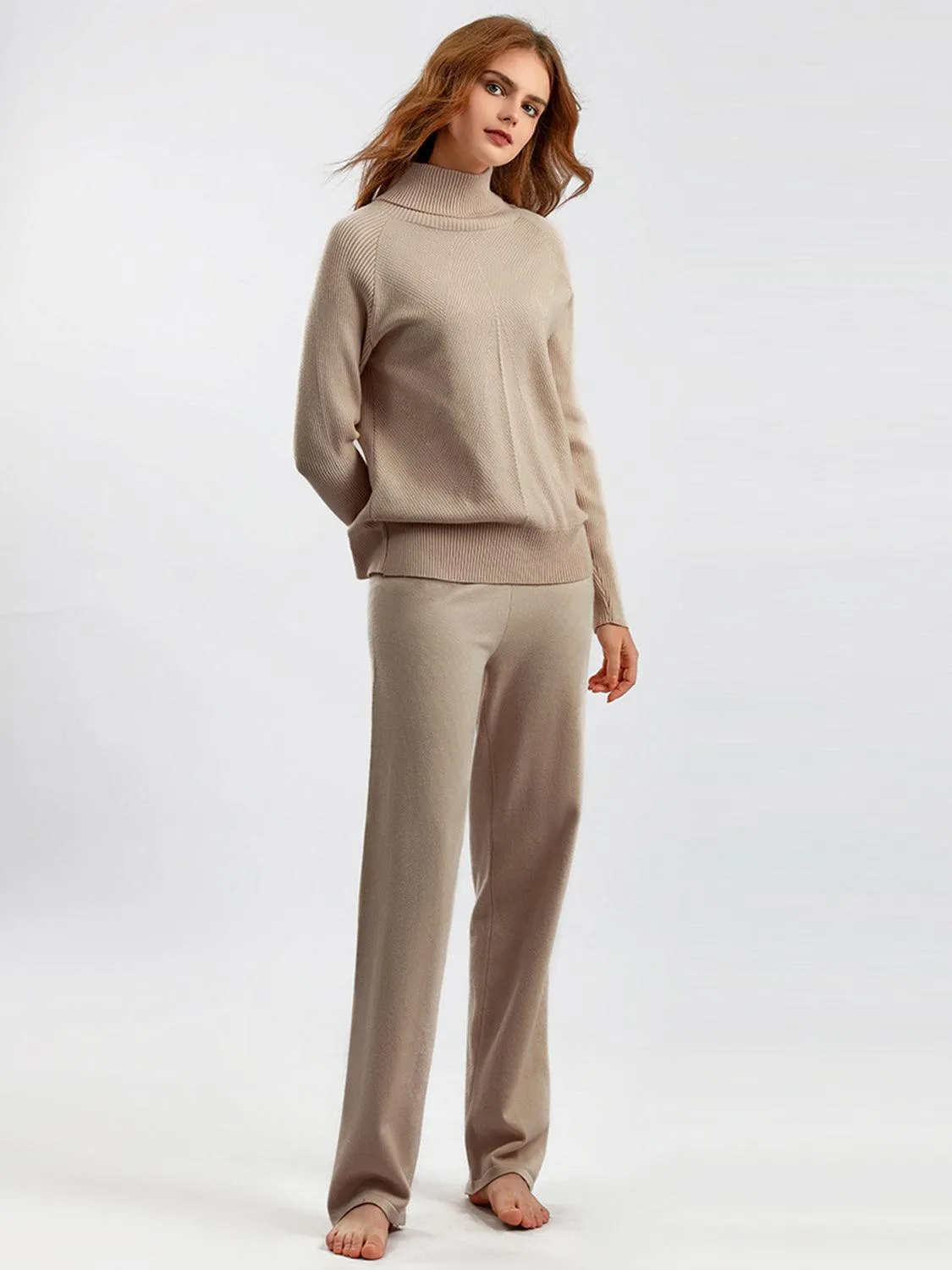 Basic Bae Sweater Set Turtleneck Raglan Sleeve Top and Pants