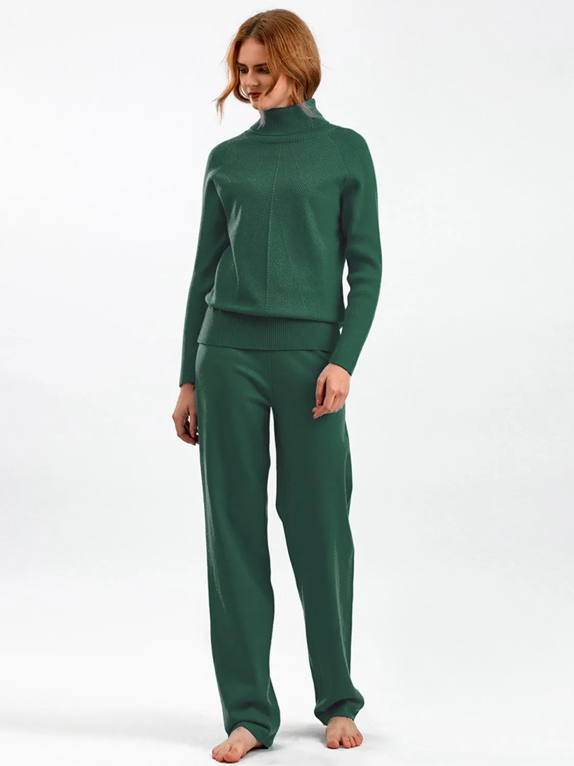 Basic Bae Sweater Set Turtleneck Raglan Sleeve Top and Pants