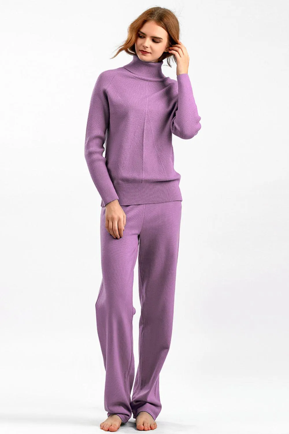 Basic Bae Sweater Set Turtleneck Raglan Sleeve Top and Pants