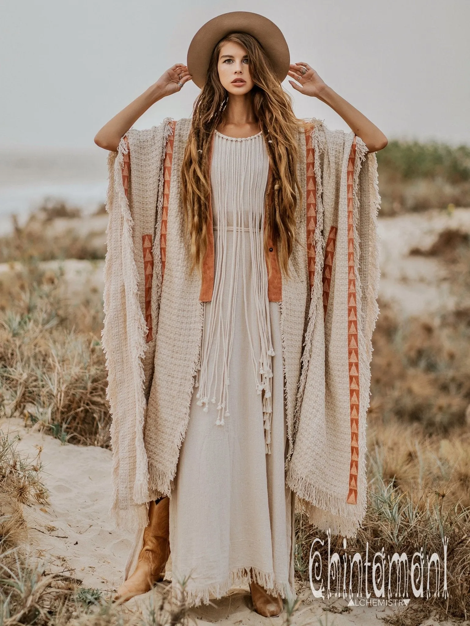 Berber Poncho Coat for Women / Off White