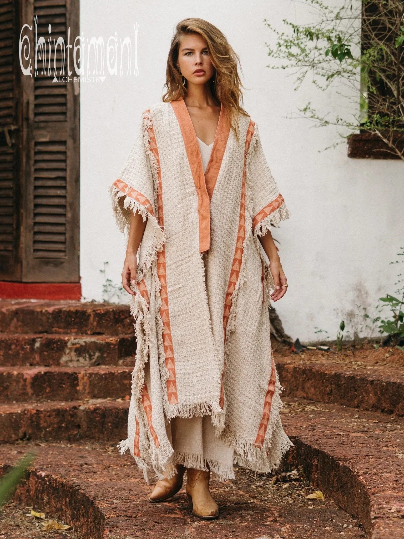 Berber Poncho Coat for Women / Off White