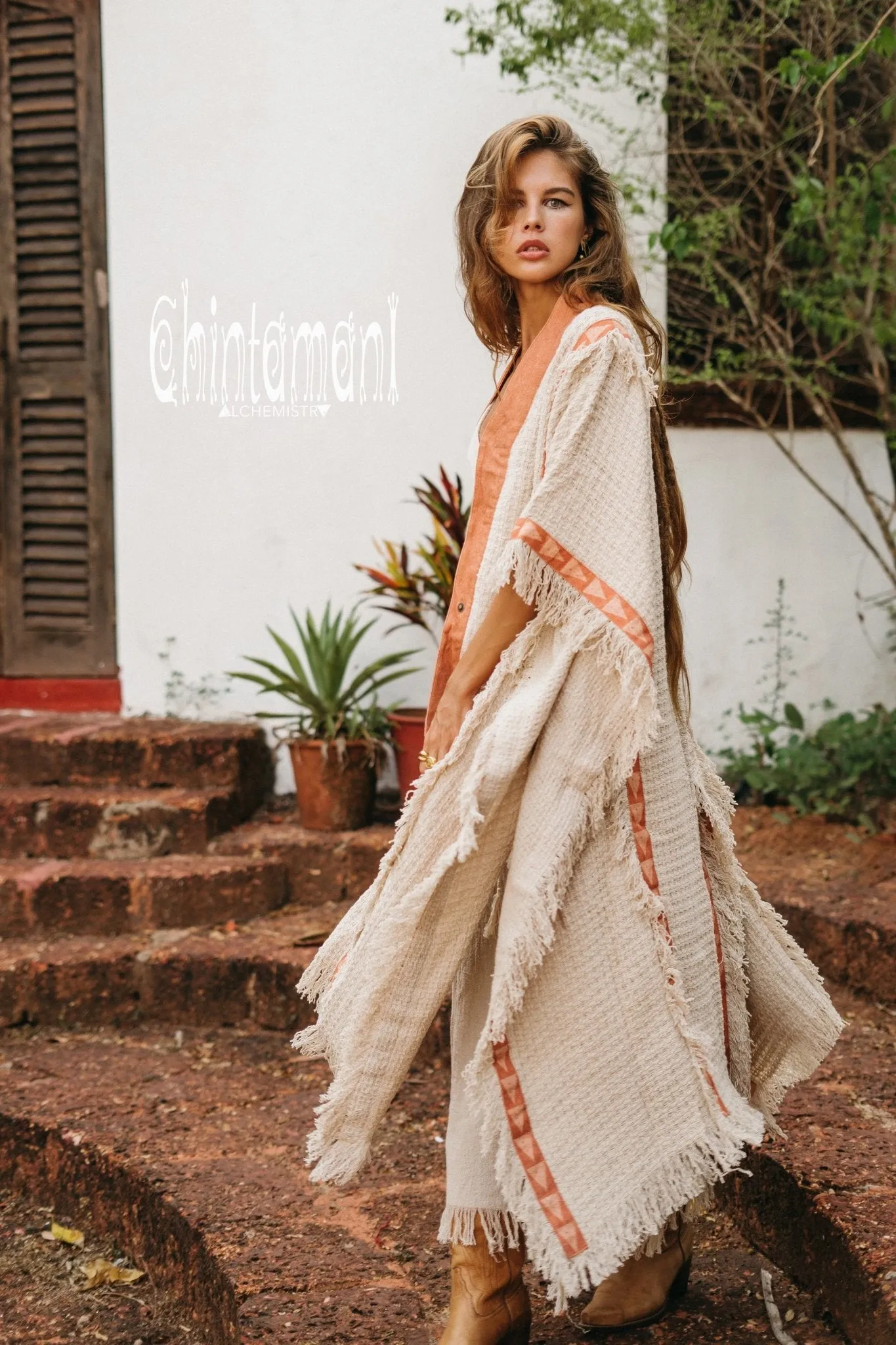 Berber Poncho Coat for Women / Off White