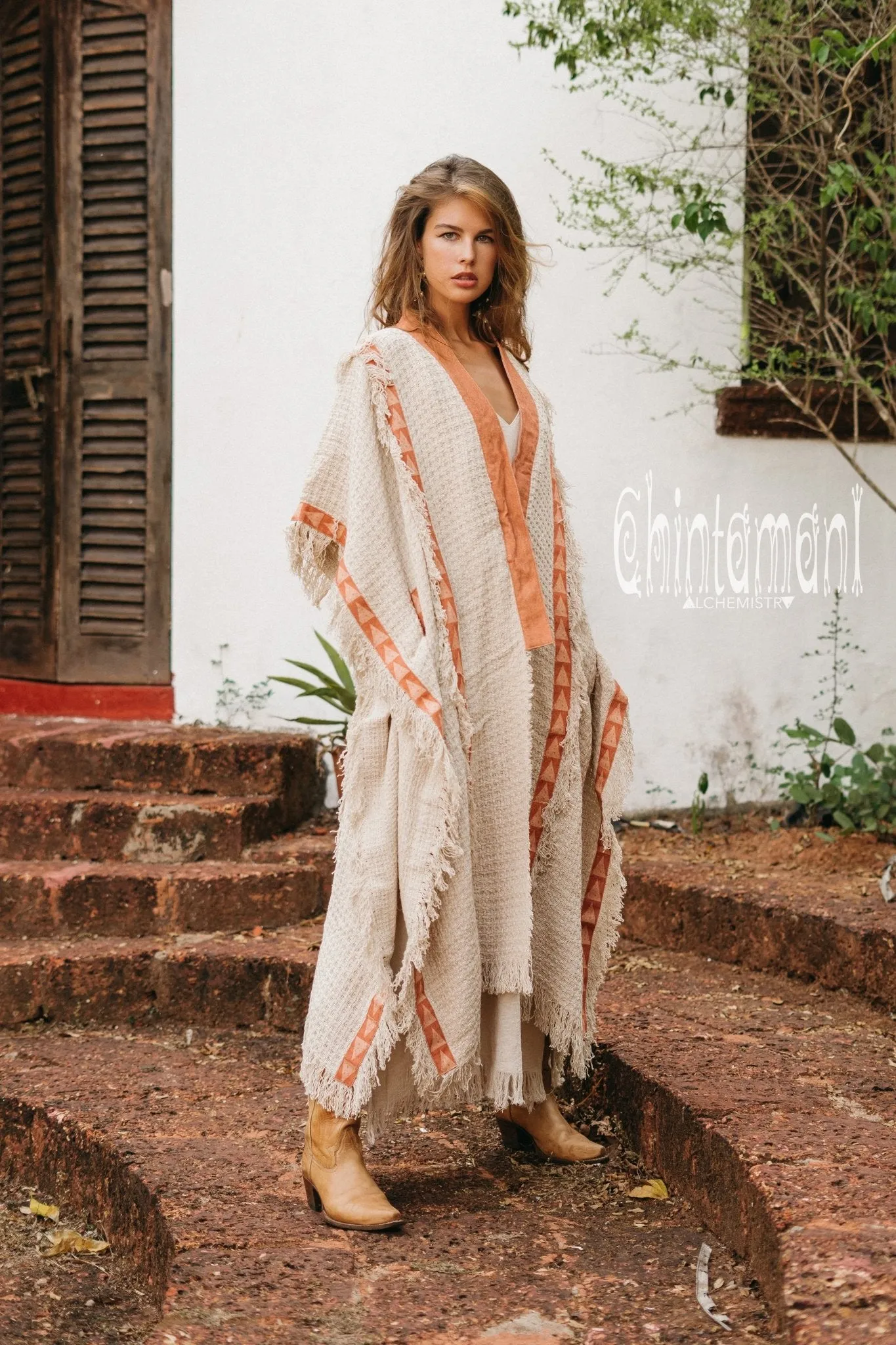 Berber Poncho Coat for Women / Off White