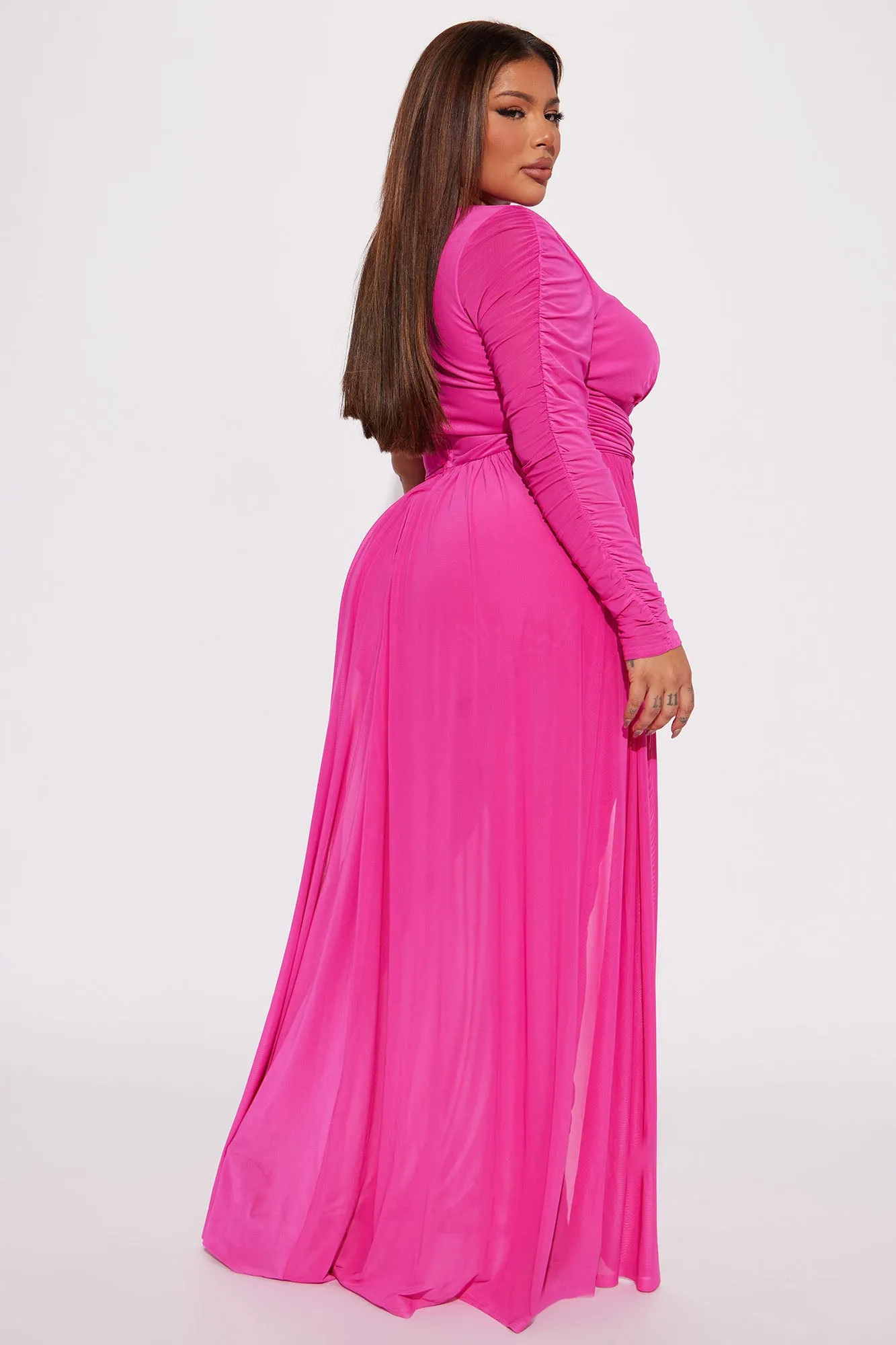 Better Be Sure Mesh Jumpsuit - Fuchsia