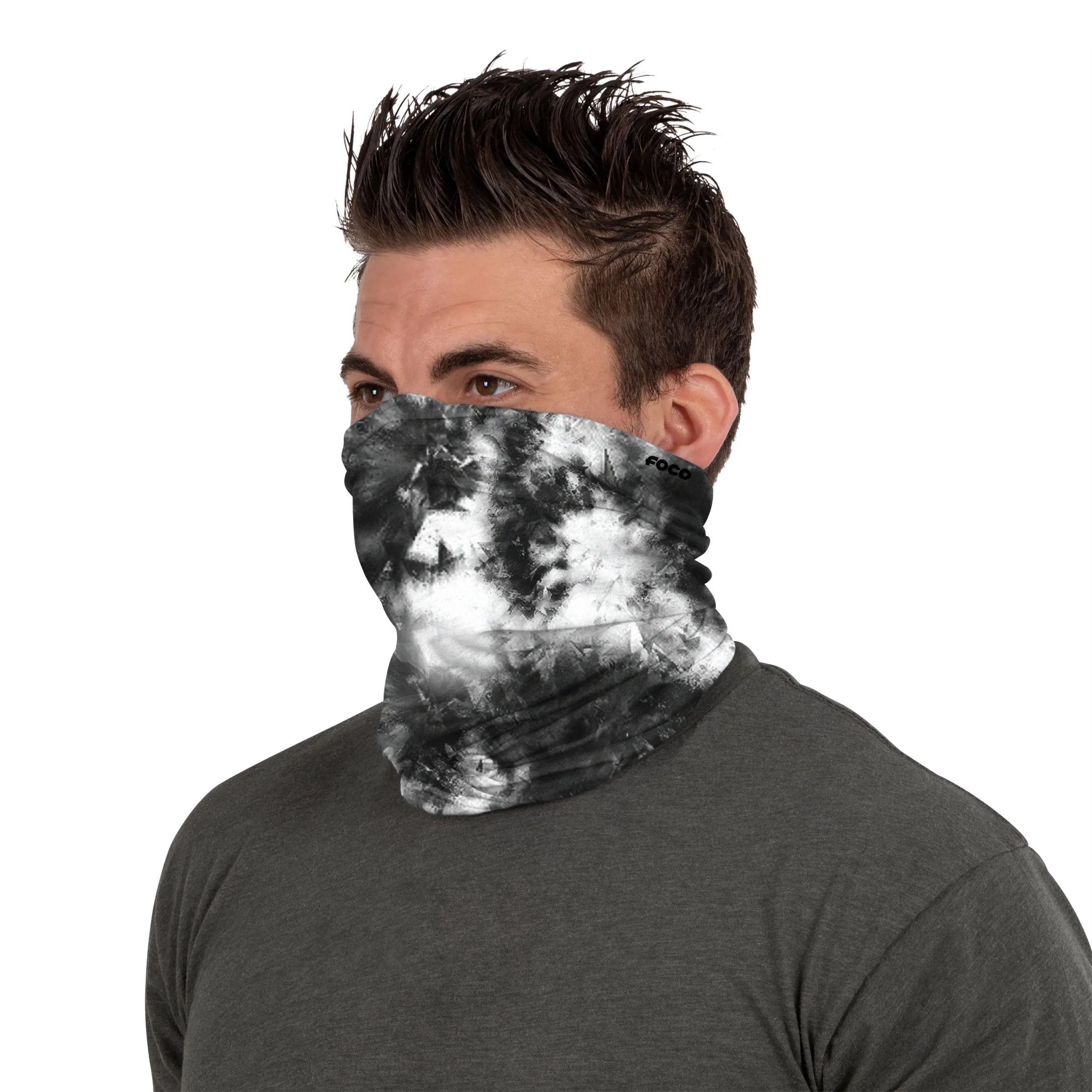 Black & White Tie-Dye Gaiter Scarf