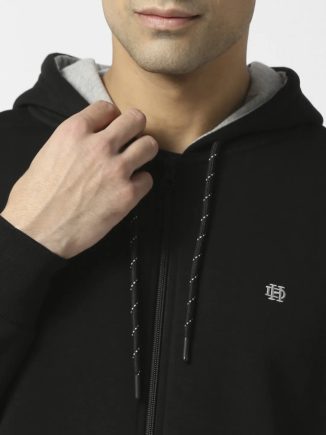Black Full Zip Fleece Hoodie