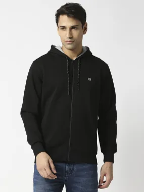 Black Full Zip Fleece Hoodie