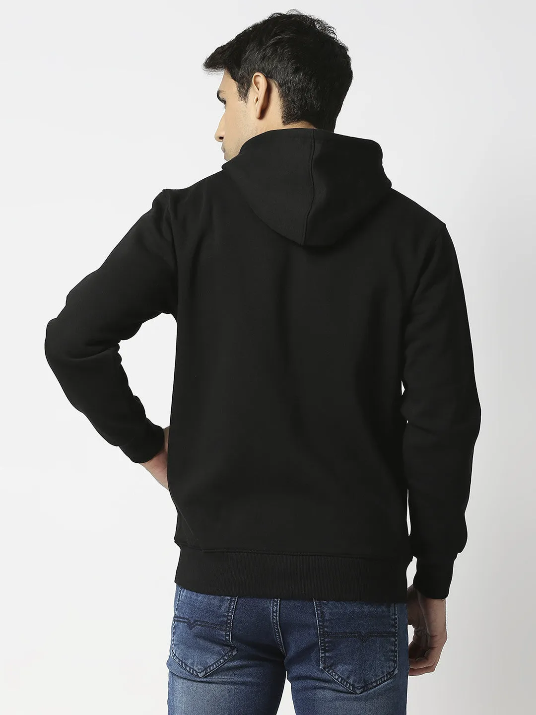 Black Full Zip Fleece Hoodie