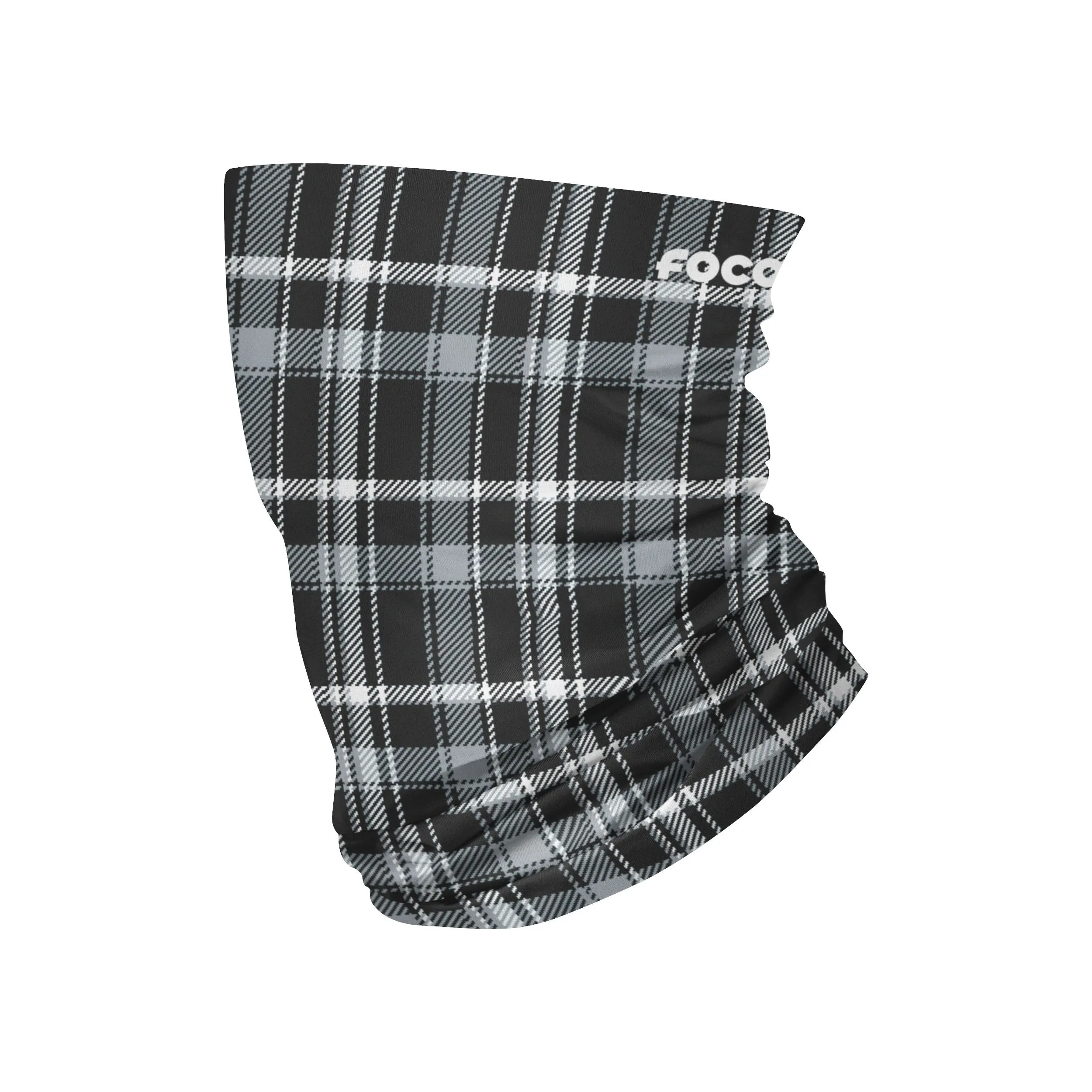 Black Plaid Brushed Polyester Gaiter Scarf