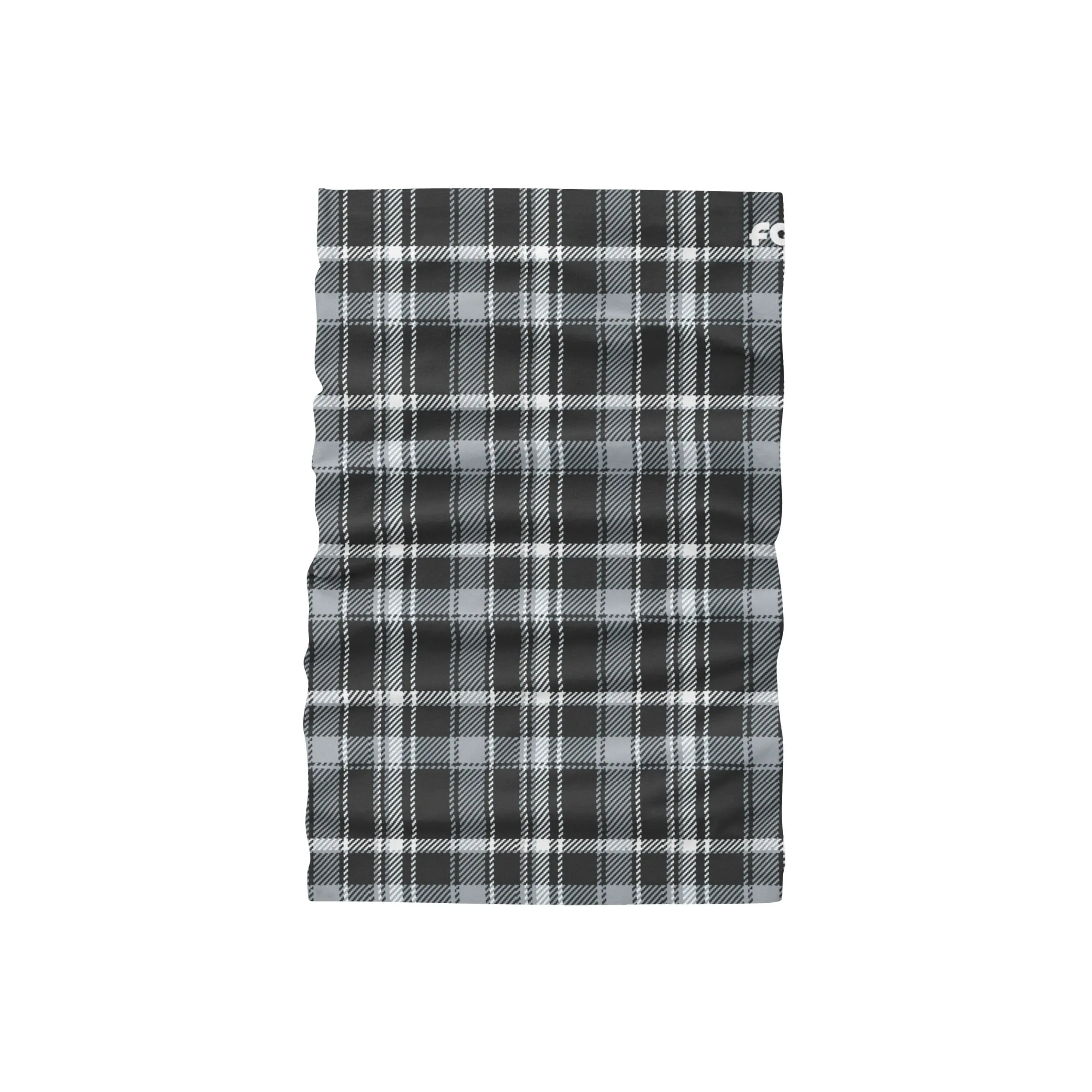 Black Plaid Brushed Polyester Gaiter Scarf