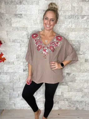 Bloom Again Top in Mocha (S-3XL)