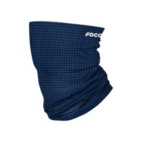 Blue Houndstooth Brushed Polyester Gaiter Scarf