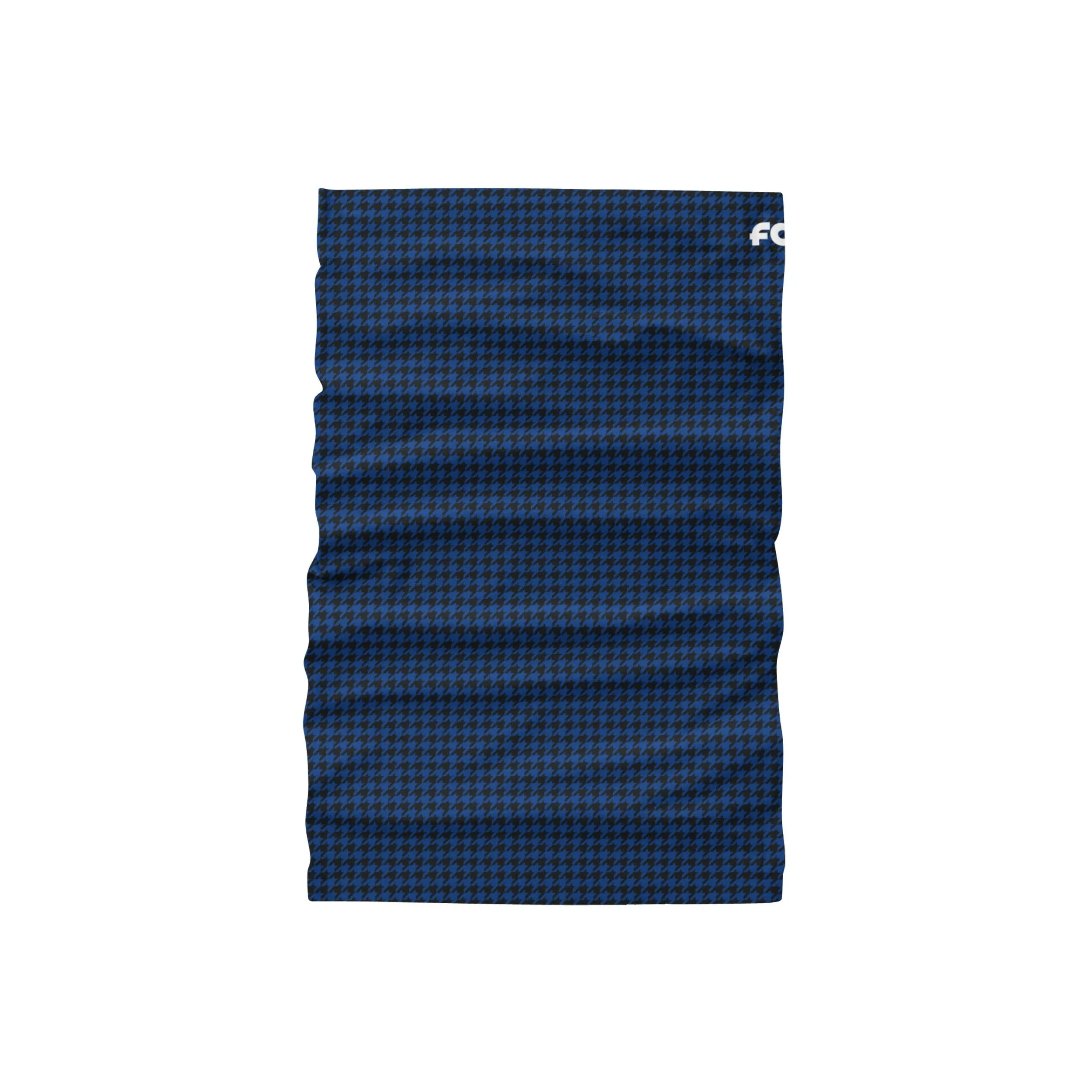 Blue Houndstooth Brushed Polyester Gaiter Scarf