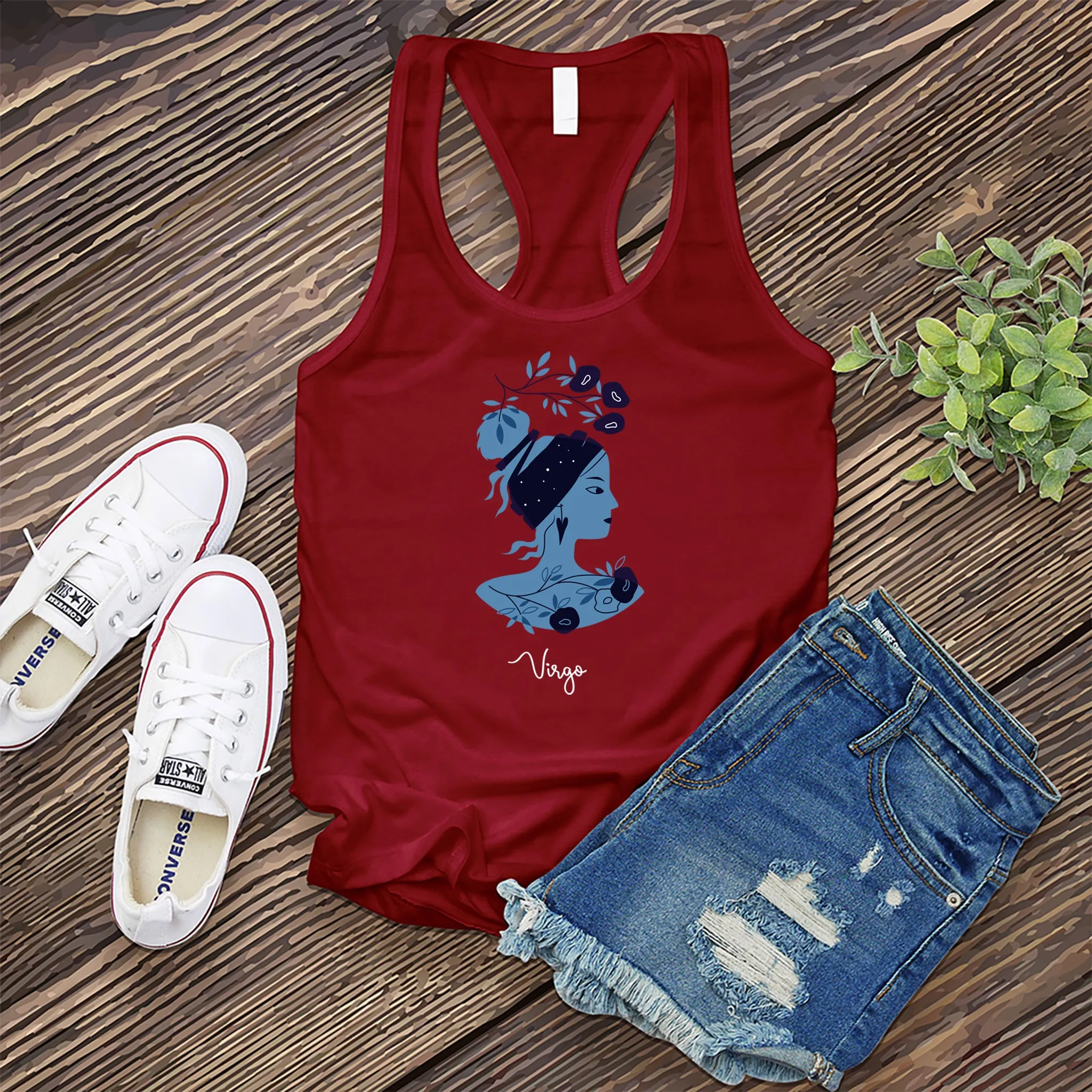 Blue Simple Virgo Women's Tank Top
