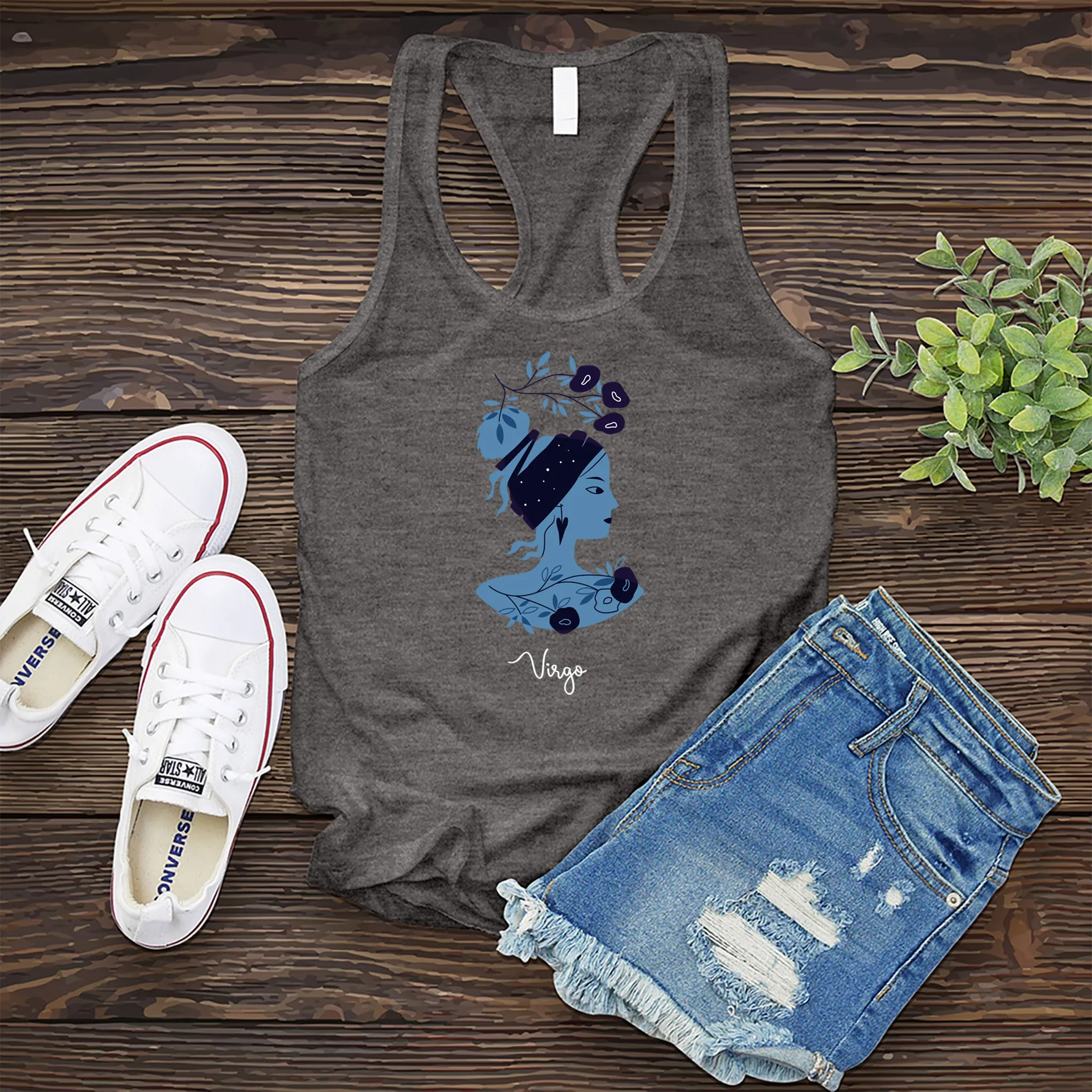 Blue Simple Virgo Women's Tank Top