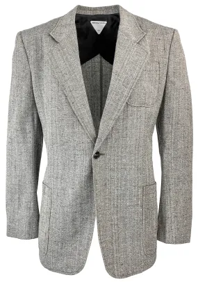 Bottega Veneta Single Button Blazer in Knotted Melange Grey