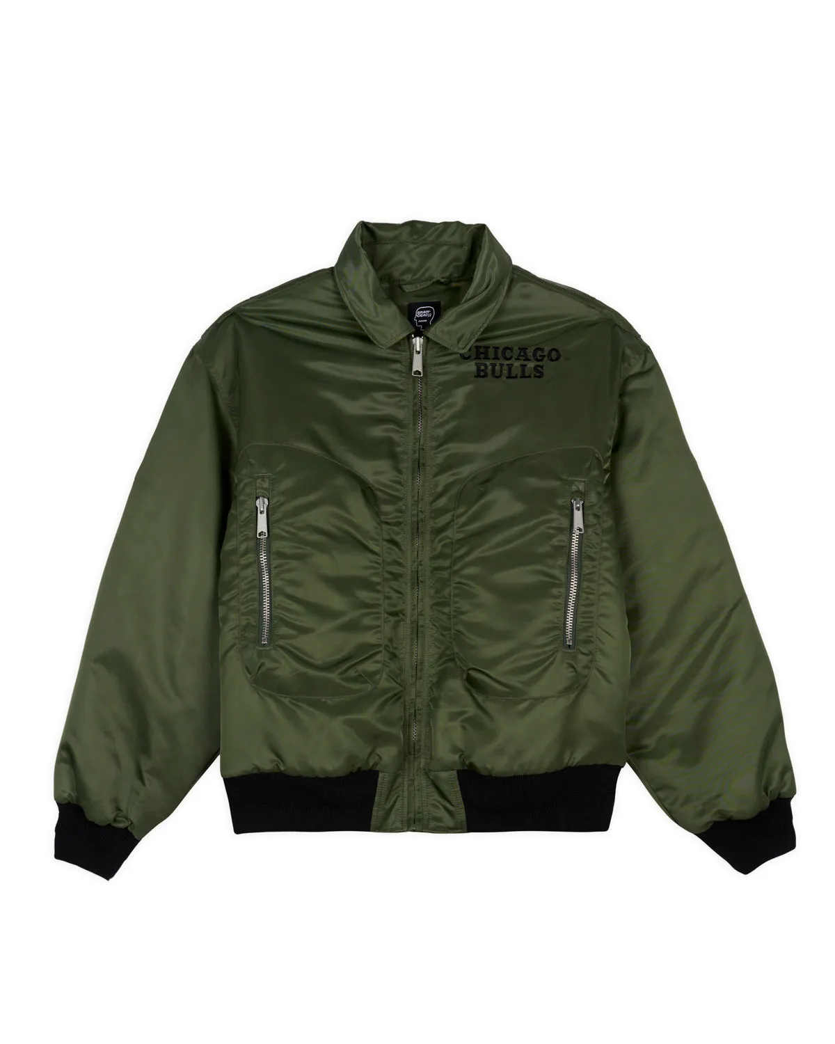 Brain Dead x NBA Chicago Bulls Flight Jacket - Olive