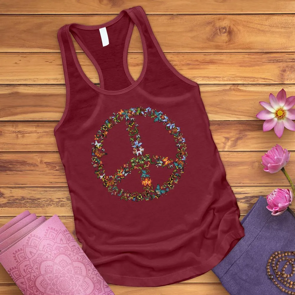 Butterfly Peace Sign Tank Top