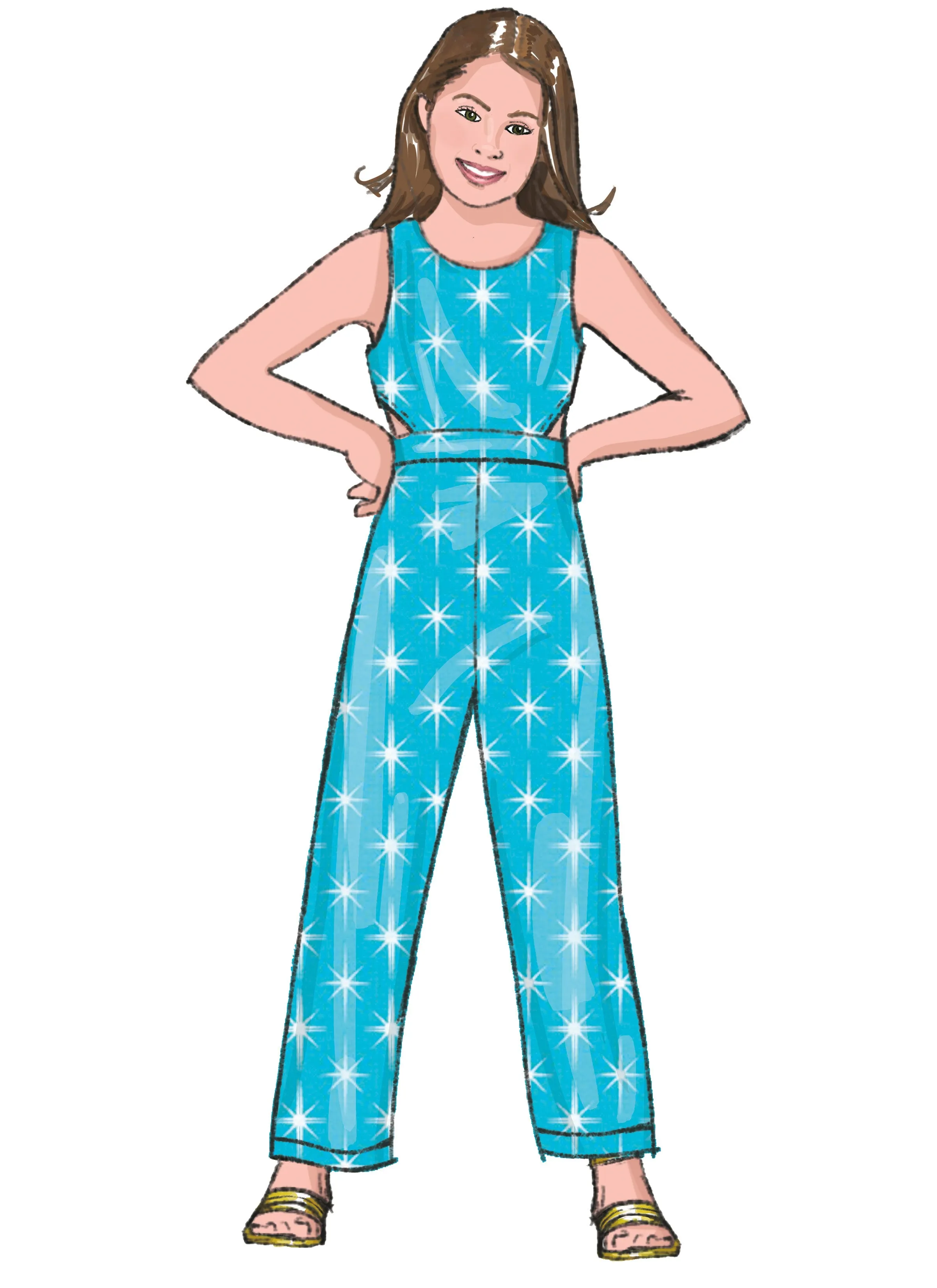 Butterick Pattern B6908 Girls' Dress, Jumpsuit and Romper