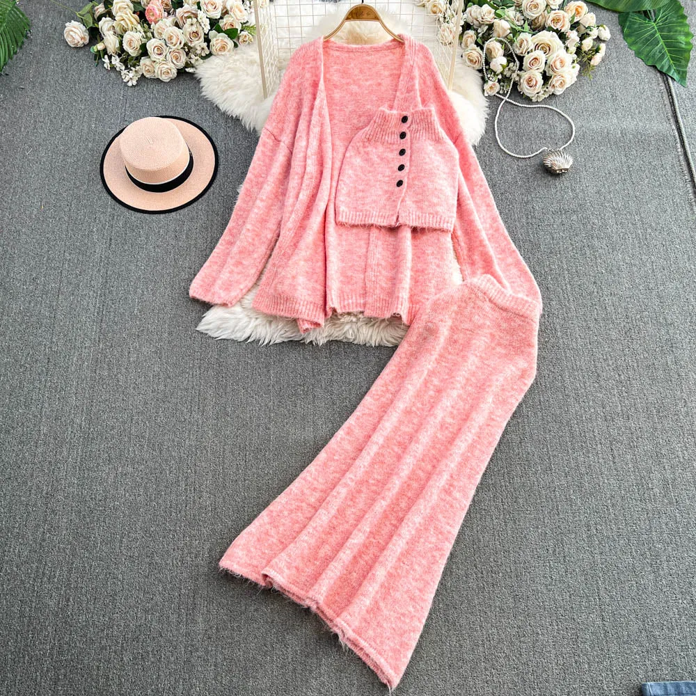 Camisole&Shawl&Skirt Knitted 3Pcs