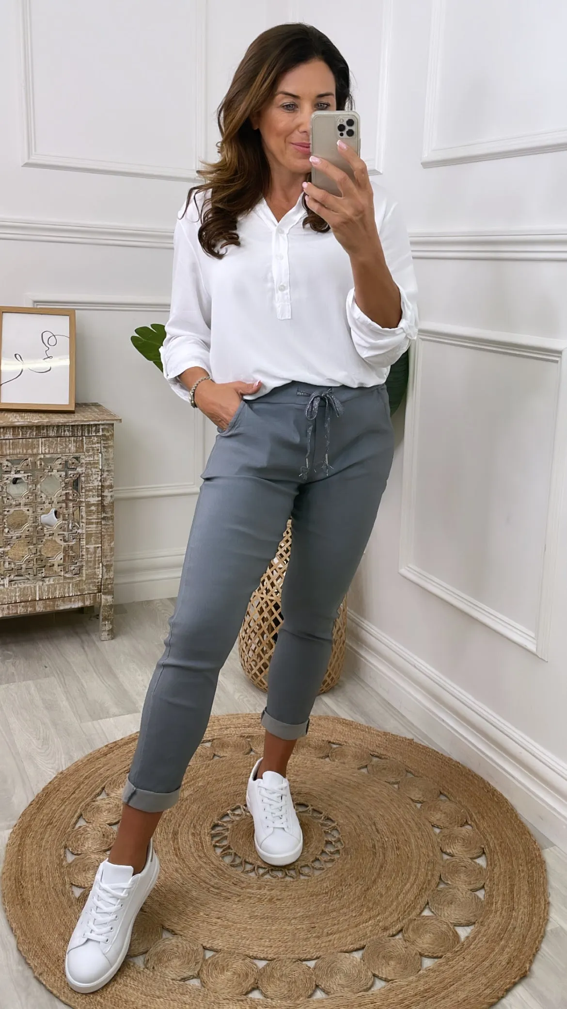 Caroline Grey Chino Joggers