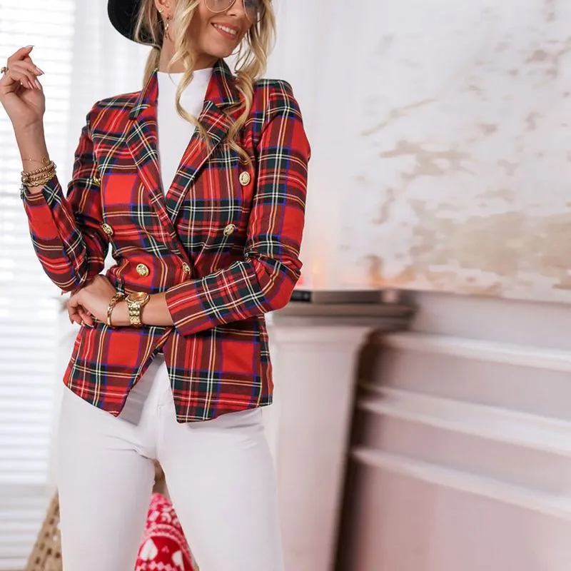 Casual Fit Plaid Blazer