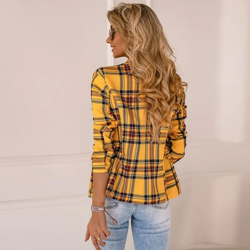 Casual Fit Plaid Blazer