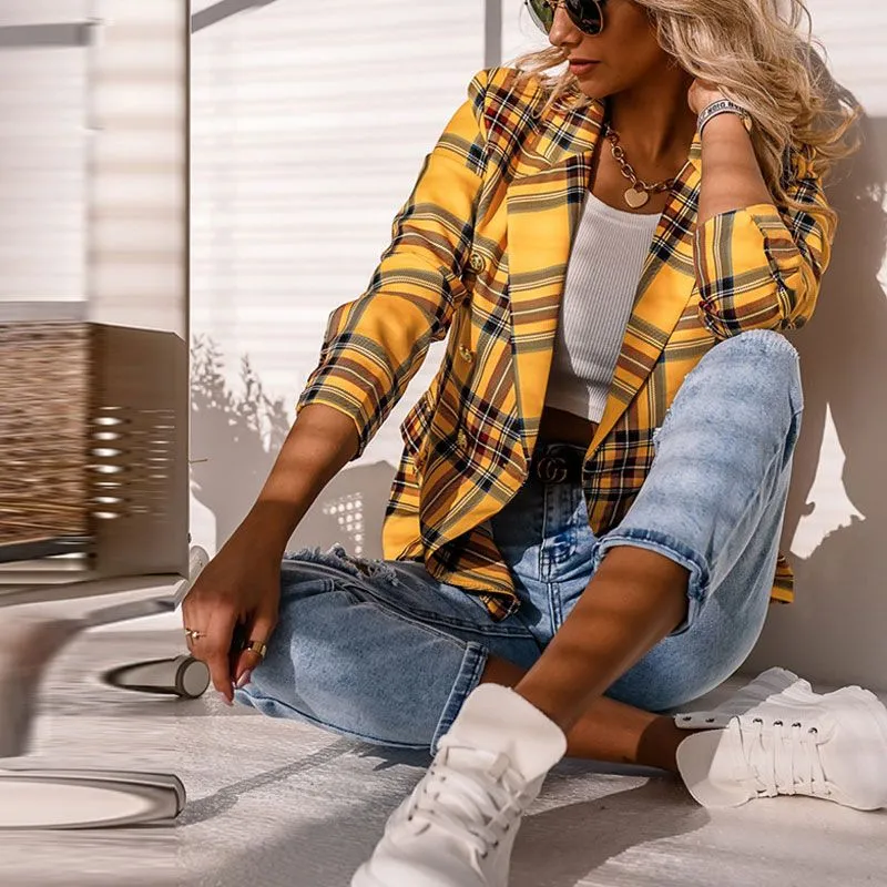 Casual Fit Plaid Blazer