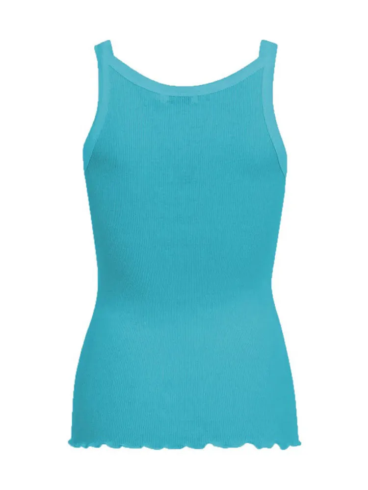 CC Heart Poppy Silk Camisole Aqua Blue