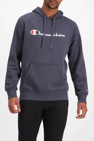 Champion Mens Script Hoodie - Blue